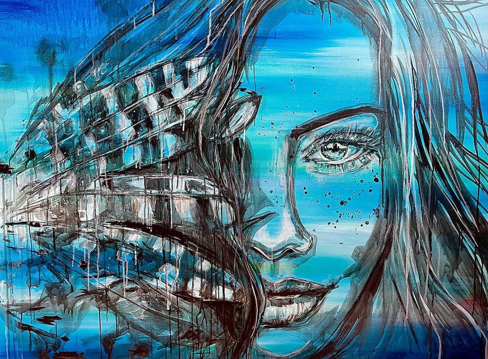 Covered In Sacred Blue Light — original painting by Jessica Gorlicky