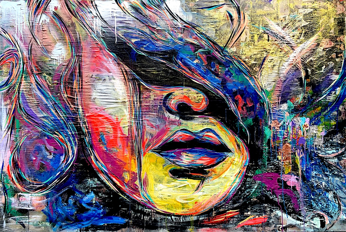 The Warrior — an original painting by Jessica Gorlicky, 72 × 48 in